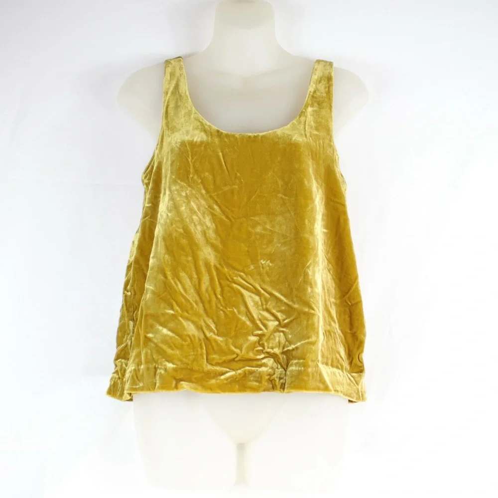 J.Crew Mustard Yellow Velvet Tank‎ Top Womens Size 2